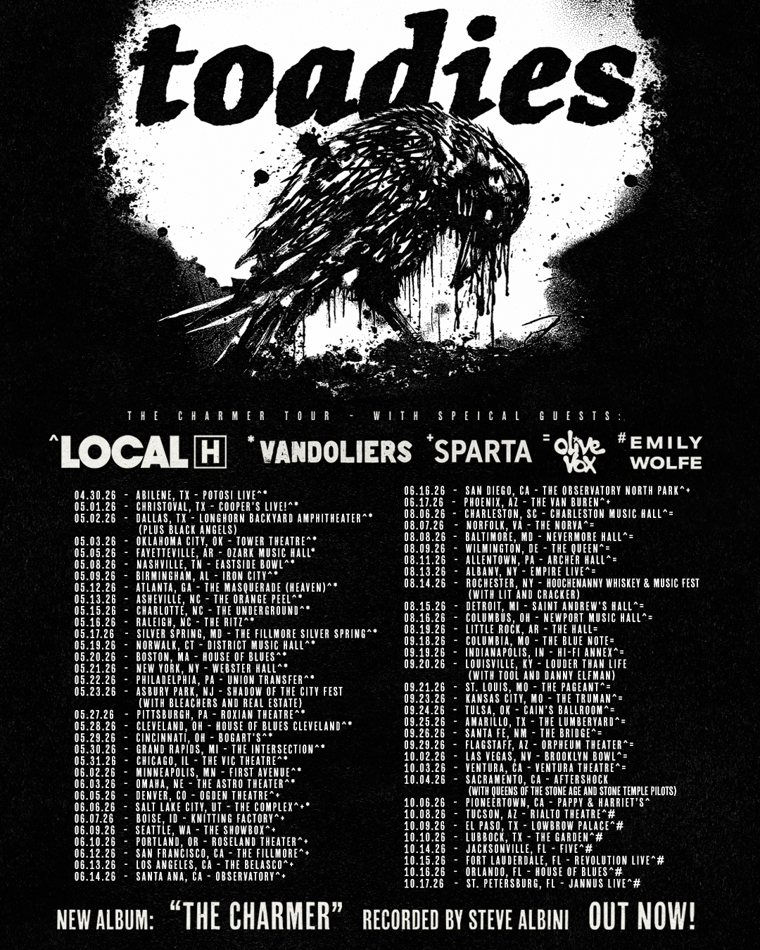 Toadies Announce Additional Dates on The Charmer Tour